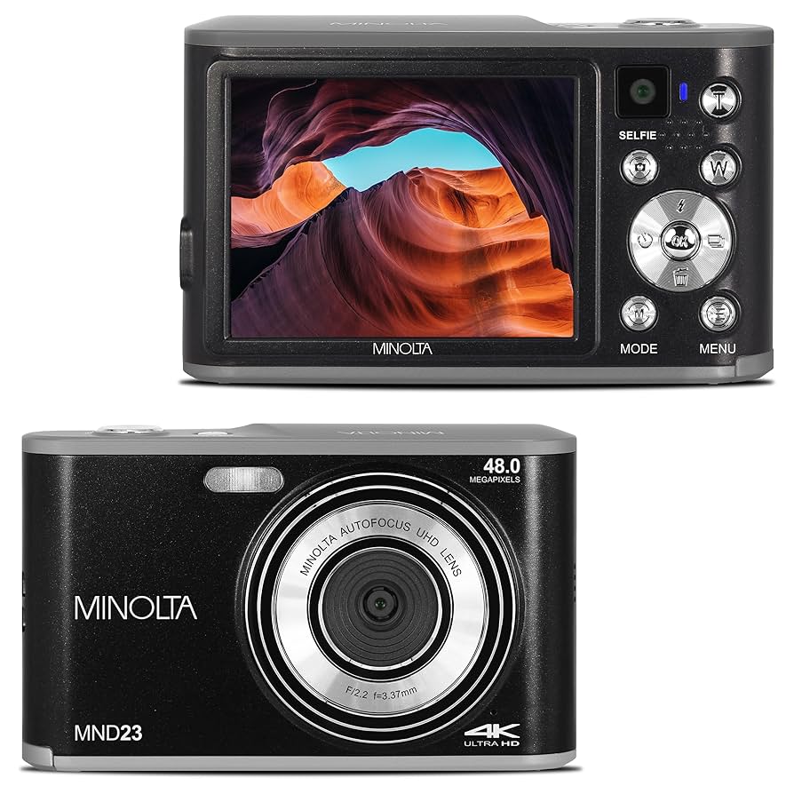 Amazon.com : Minolta 48MP Digital Camera with Rear Selfie